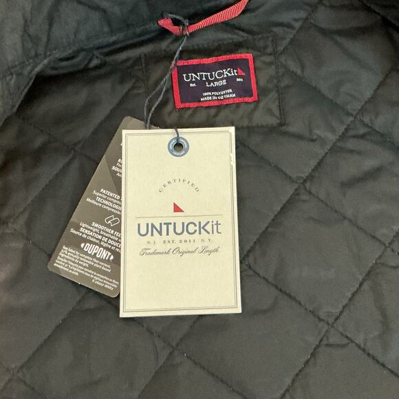 UNTUCKit Men's Wynnwood Black Lightweight Quilted Puffer Vest Size Large NWT - Picture 8 of 15